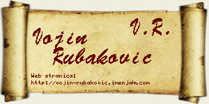 Vojin Rubaković vizit kartica